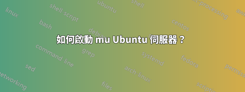 如何啟動 mu Ubuntu 伺服器？