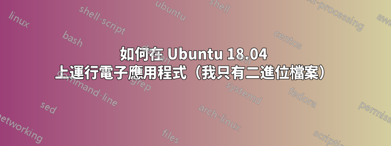 如何在 Ubuntu 18.04 上運行電子應用程式（我只有二進位檔案）