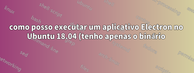 como posso executar um aplicativo Electron no Ubuntu 18.04 (tenho apenas o binário)