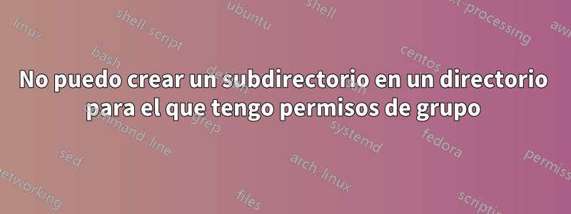 No puedo crear un subdirectorio en un directorio para el que tengo permisos de grupo