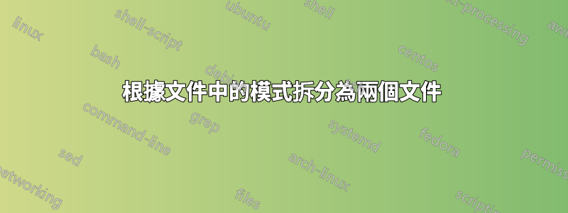 根據文件中的模式拆分為兩個文件