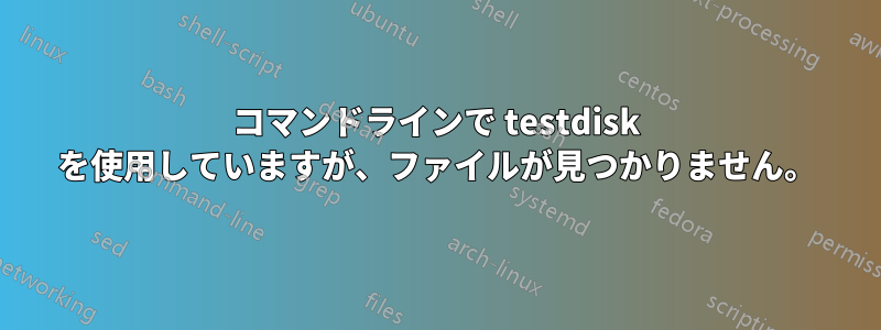 コマンドラインで testdisk を使用していますが、ファイルが見つかりません。