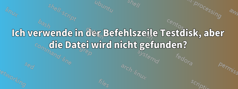 Ich verwende in der Befehlszeile Testdisk, aber die Datei wird nicht gefunden?