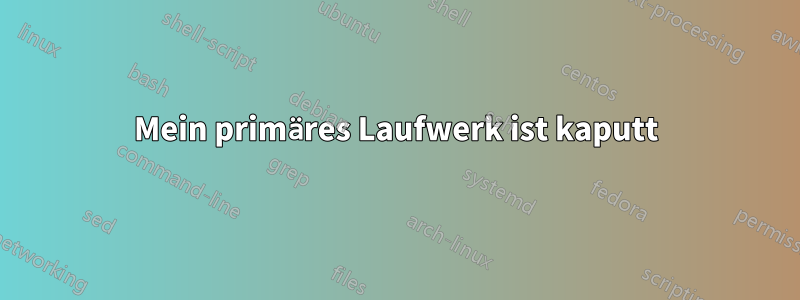 Mein primäres Laufwerk ist kaputt