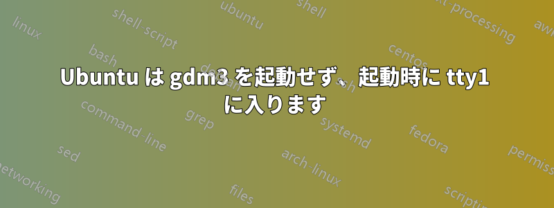 Ubuntu は gdm3 を起動せず、起動時に tty1 に入ります