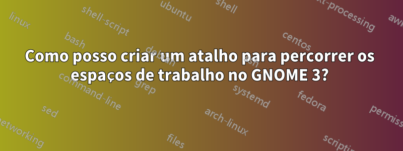 Como posso criar um atalho para percorrer os espaços de trabalho no GNOME 3?