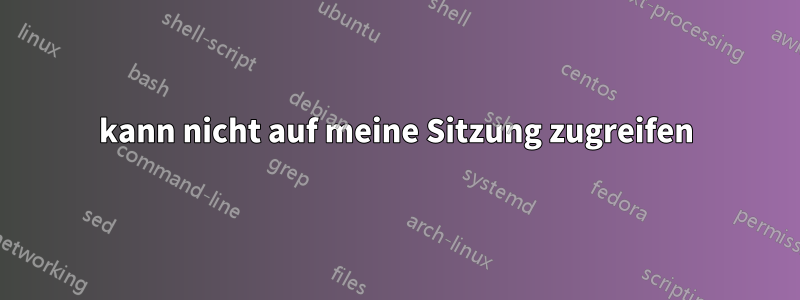 kann nicht auf meine Sitzung zugreifen