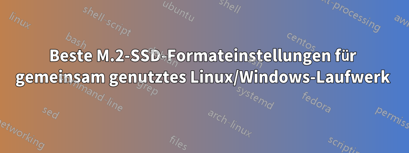 Beste M.2-SSD-Formateinstellungen für gemeinsam genutztes Linux/Windows-Laufwerk