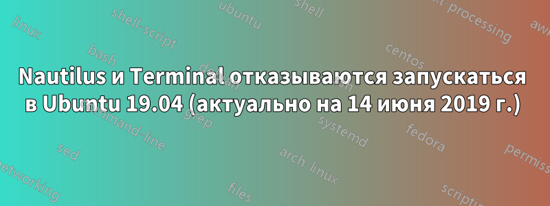 Nautilus и Terminal отказываются запускаться в Ubuntu 19.04 (актуально на 14 июня 2019 г.)