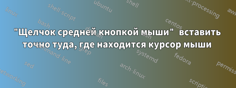 "Щелчок средней кнопкой мыши" вставить точно туда, где находится курсор мыши