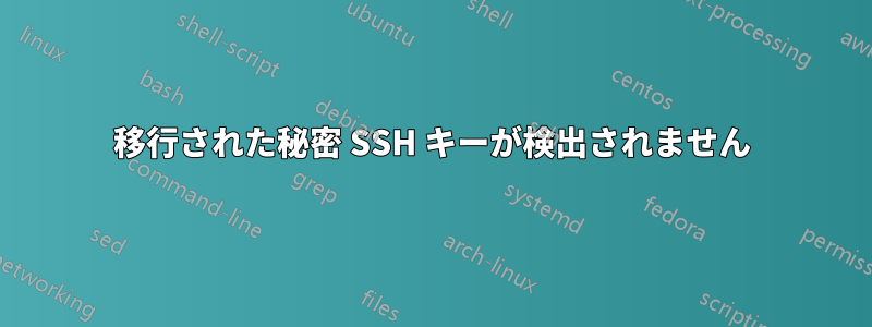 移行された秘密 SSH キーが検出されません