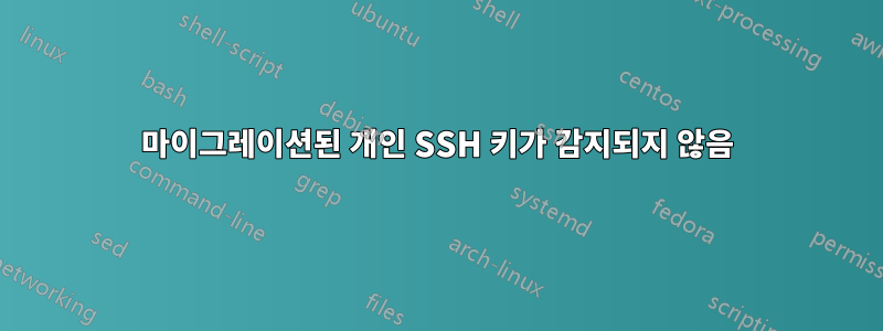 마이그레이션된 개인 SSH 키가 감지되지 않음