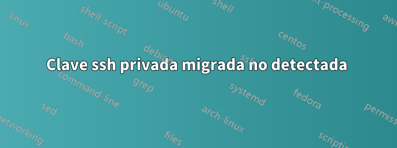 Clave ssh privada migrada no detectada