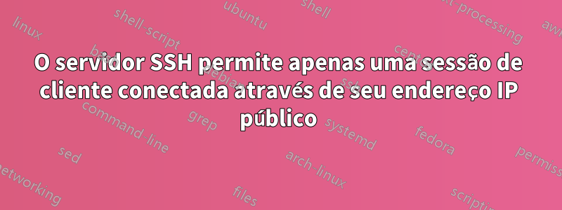 O servidor SSH permite apenas uma sessão de cliente conectada através de seu endereço IP público