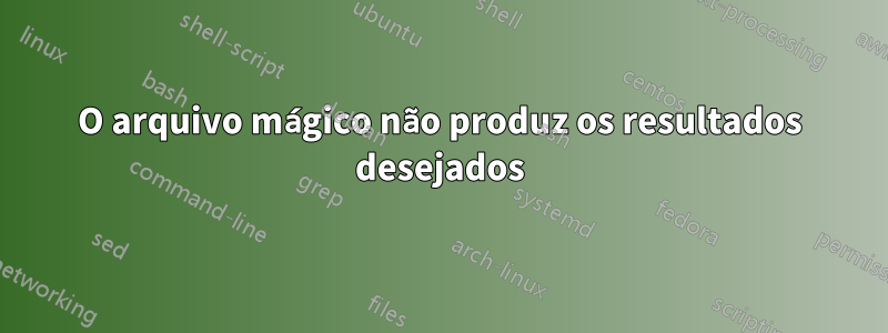 O arquivo mágico não produz os resultados desejados