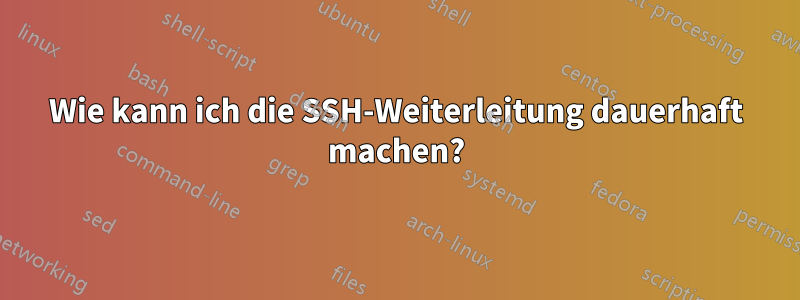 Wie kann ich die SSH-Weiterleitung dauerhaft machen?