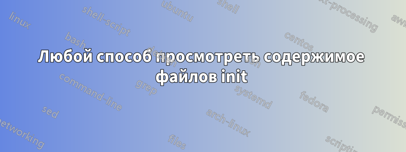 Любой способ просмотреть содержимое файлов init