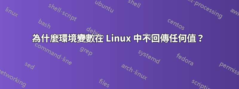 為什麼環境變數在 Linux 中不回傳任何值？