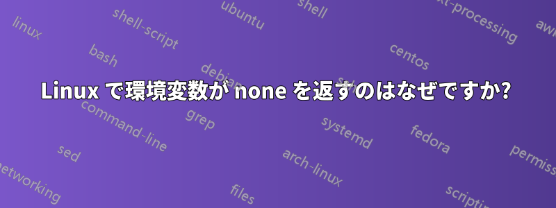 Linux で環境変数が none を返すのはなぜですか?