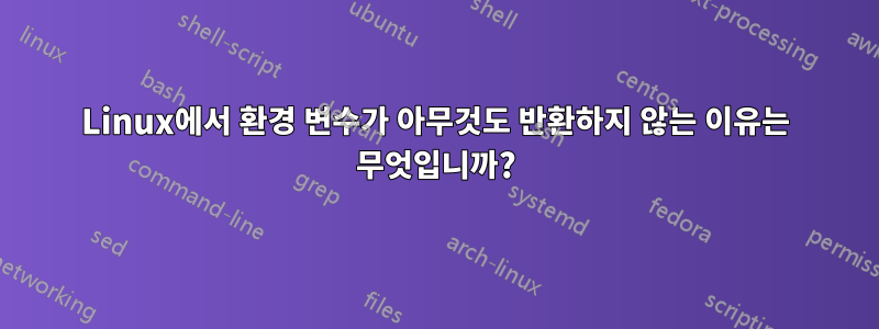 Linux에서 환경 변수가 아무것도 반환하지 않는 이유는 무엇입니까?