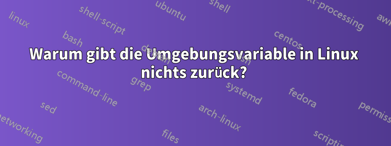 Warum gibt die Umgebungsvariable in Linux nichts zurück?