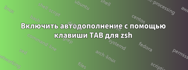 Включить автодополнение с помощью клавиши TAB для zsh