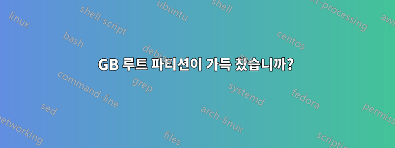 61GB 루트 파티션이 가득 찼습니까?