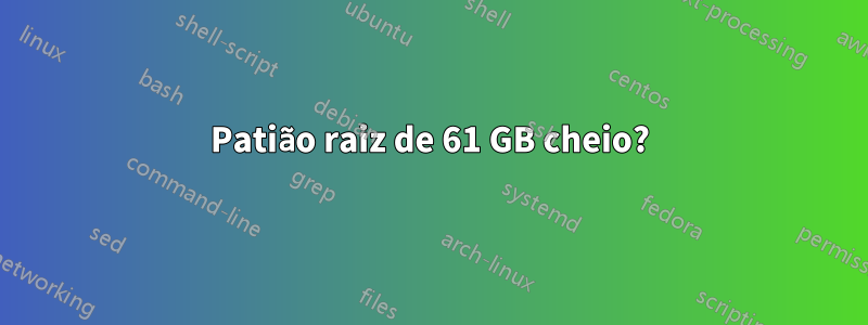 Patião raiz de 61 GB cheio?