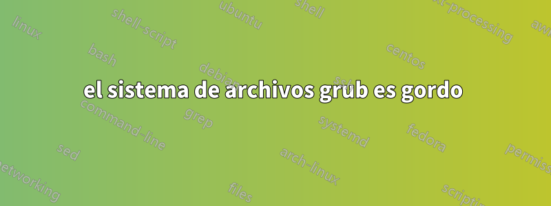 el sistema de archivos grub es gordo