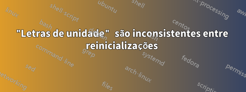 "Letras de unidade" são inconsistentes entre reinicializações