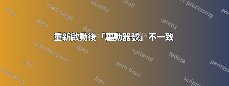 重新啟動後「驅動器號」不一致