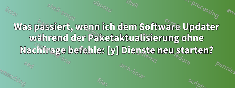 Was passiert, wenn ich dem Software Updater während der Paketaktualisierung ohne Nachfrage befehle: [y] Dienste neu starten?