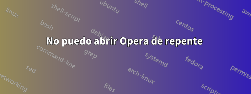 No puedo abrir Opera de repente