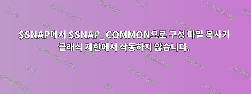 $SNAP에서 $SNAP_COMMON으로 구성 파일 복사가 클래식 제한에서 작동하지 않습니다.