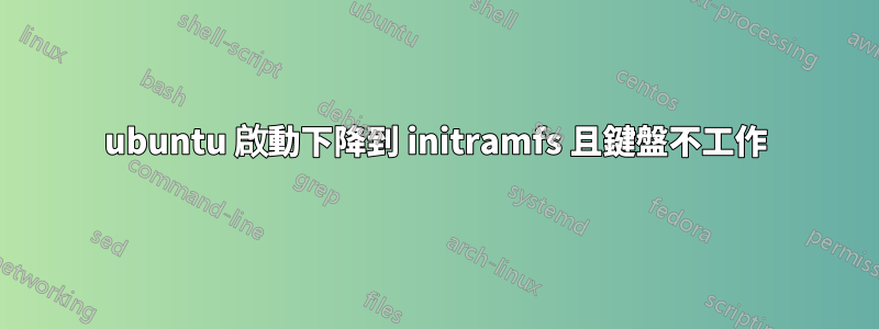 ubuntu 啟動下降到 initramfs 且鍵盤不工作