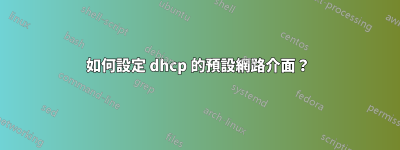 如何設定 dhcp 的預設網路介面？