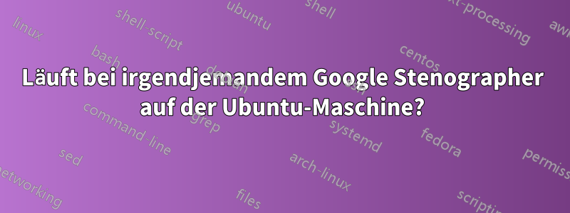 Läuft bei irgendjemandem Google Stenographer auf der Ubuntu-Maschine?