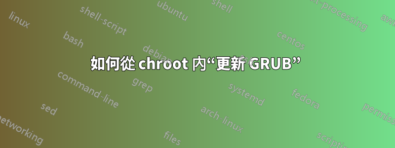 如何從 chroot 內“更新 GRUB”