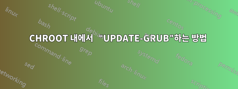 CHROOT 내에서 "UPDATE-GRUB"하는 방법