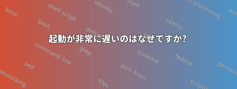 起動が非常に遅いのはなぜですか?