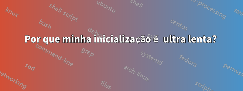 Por que minha inicialização é ultra lenta?