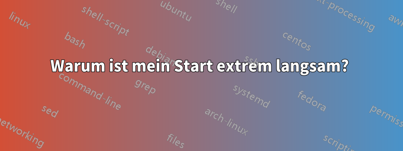 Warum ist mein Start extrem langsam?