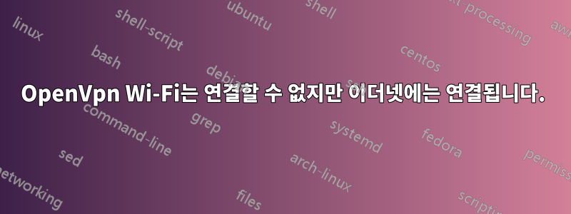 OpenVpn Wi-Fi는 연결할 수 없지만 이더넷에는 연결됩니다.