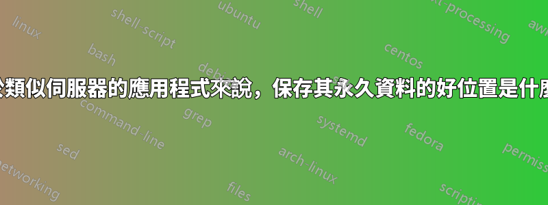 對於類似伺服器的應用程式來說，保存其永久資料的好位置是什麼？