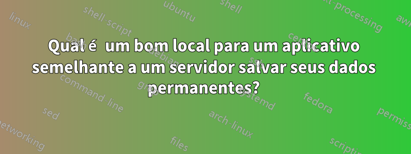 Qual é um bom local para um aplicativo semelhante a um servidor salvar seus dados permanentes?