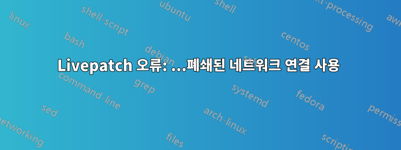 Livepatch 오류: ...폐쇄된 네트워크 연결 사용