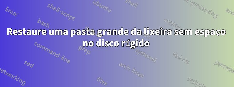 Restaure uma pasta grande da lixeira sem espaço no disco rígido