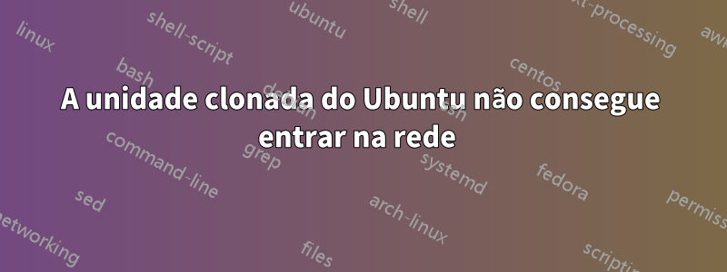 A unidade clonada do Ubuntu não consegue entrar na rede 