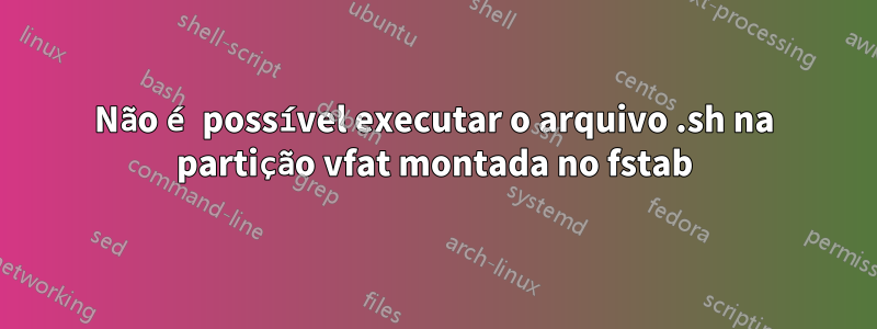 Não é possível executar o arquivo .sh na partição vfat montada no fstab