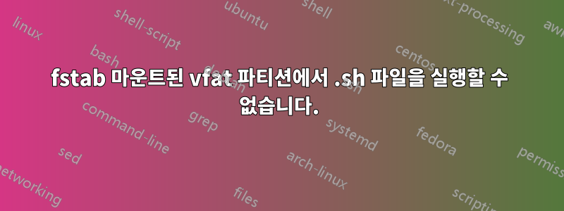 fstab 마운트된 vfat 파티션에서 .sh 파일을 실행할 수 없습니다.